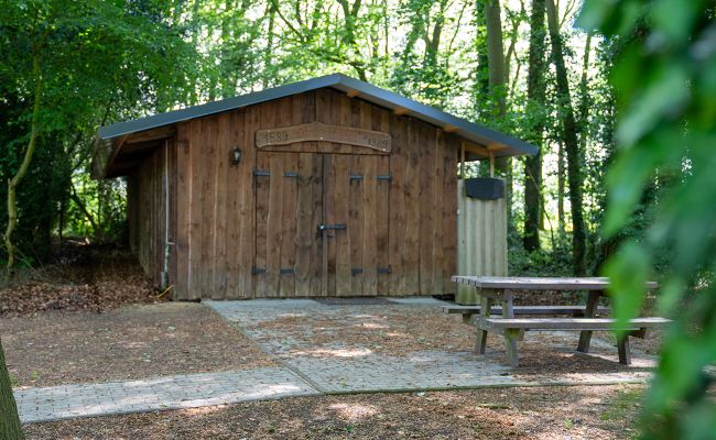 Image -  Dacherneuerung Schießstand und Dianenhütte, Pflasterung